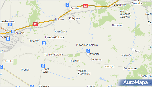 mapa Pławanice-Kolonia, Pławanice-Kolonia na mapie Targeo