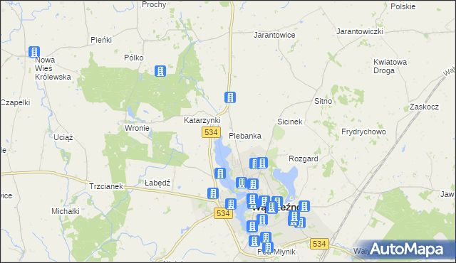 mapa Plebanka gmina Ryńsk, Plebanka gmina Ryńsk na mapie Targeo