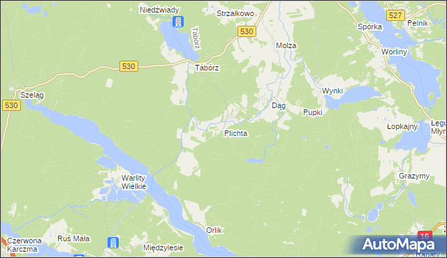 mapa Plichta, Plichta na mapie Targeo