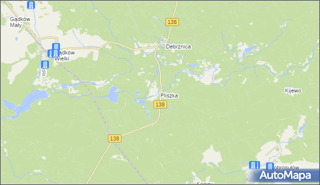 mapa Pliszka, Pliszka na mapie Targeo
