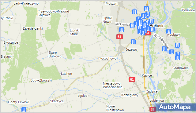 mapa Płocochowo, Płocochowo na mapie Targeo