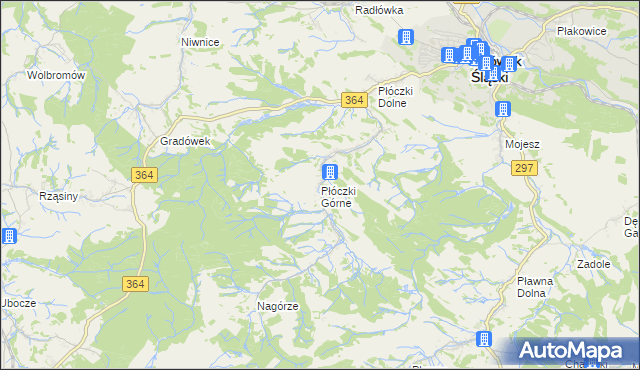 mapa Płóczki Górne, Płóczki Górne na mapie Targeo