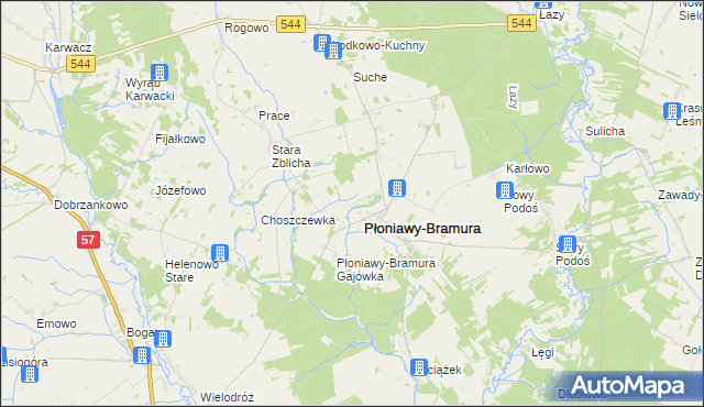 mapa Płoniawy-Kolonia, Płoniawy-Kolonia na mapie Targeo