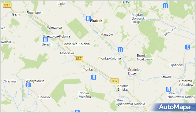 mapa Płonka-Kolonia, Płonka-Kolonia na mapie Targeo