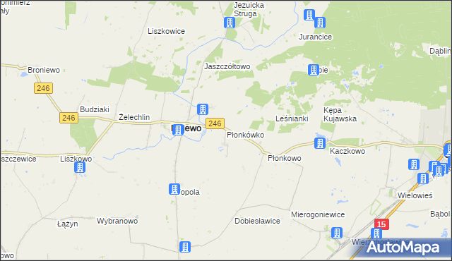 mapa Płonkówko, Płonkówko na mapie Targeo