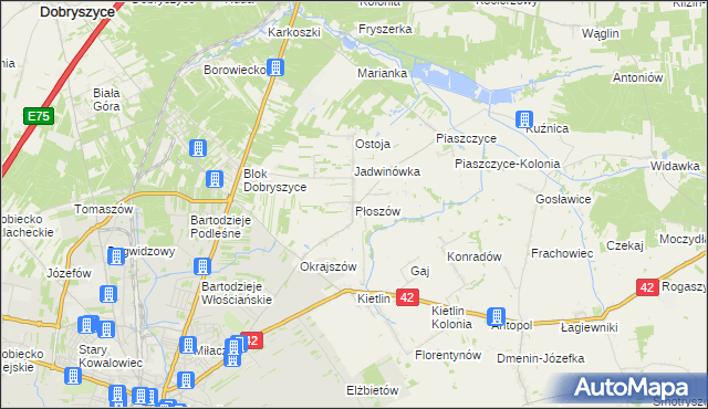 mapa Płoszów, Płoszów na mapie Targeo