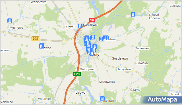 mapa Płoty powiat gryficki, Płoty powiat gryficki na mapie Targeo