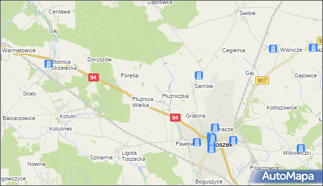mapa Płużniczka, Płużniczka na mapie Targeo