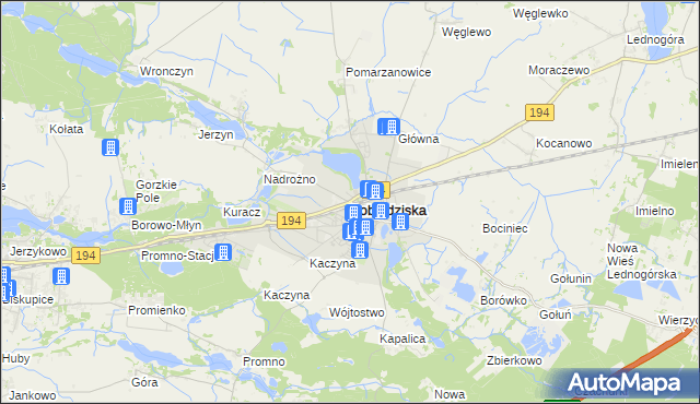 mapa Pobiedziska, Pobiedziska na mapie Targeo