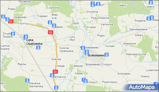 mapa Podbolesławiec, Podbolesławiec na mapie Targeo