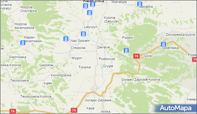 mapa Podborcze, Podborcze na mapie Targeo