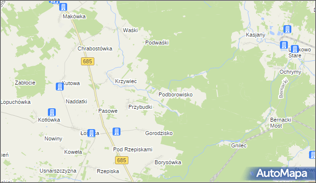 mapa Podborowisko, Podborowisko na mapie Targeo
