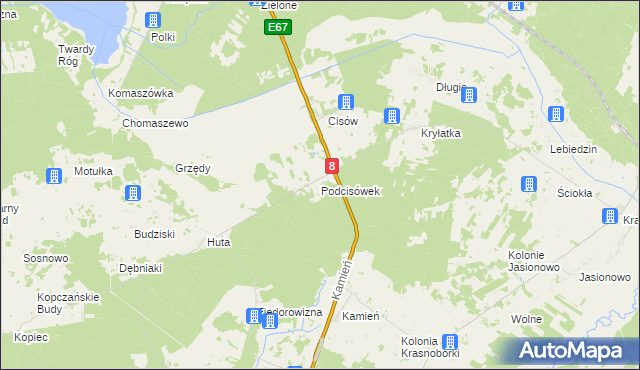 mapa Podcisówek, Podcisówek na mapie Targeo