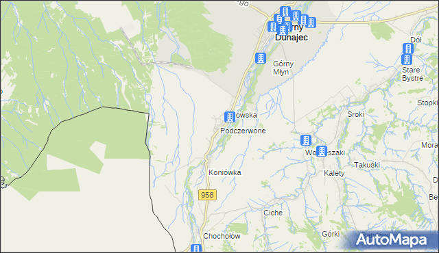 mapa Podczerwone, Podczerwone na mapie Targeo