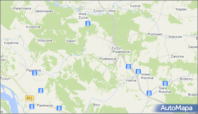 mapa Podebłocie, Podebłocie na mapie Targeo