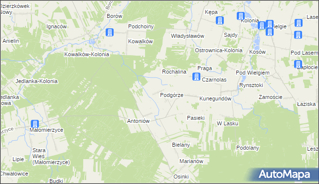mapa Podgórze gmina Ciepielów, Podgórze gmina Ciepielów na mapie Targeo
