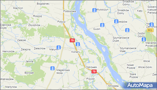 mapa Podgórzyce gmina Warka, Podgórzyce gmina Warka na mapie Targeo
