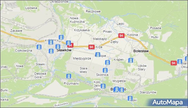 mapa Podlipie gmina Bolesław, Podlipie gmina Bolesław na mapie Targeo