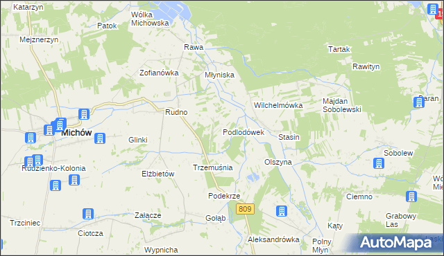 mapa Podlodówek, Podlodówek na mapie Targeo