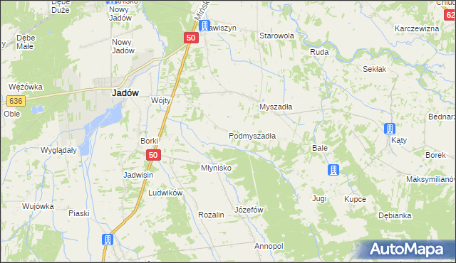 mapa Podmyszadła, Podmyszadła na mapie Targeo