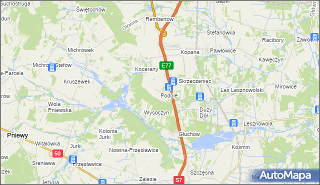 mapa Podole gmina Grójec, Podole gmina Grójec na mapie Targeo