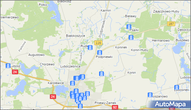 mapa Podpniewki, Podpniewki na mapie Targeo