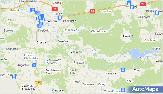 mapa Podżar, Podżar na mapie Targeo