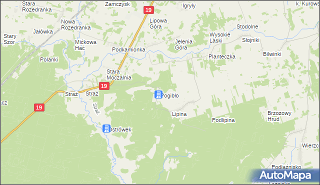 mapa Pogibło, Pogibło na mapie Targeo