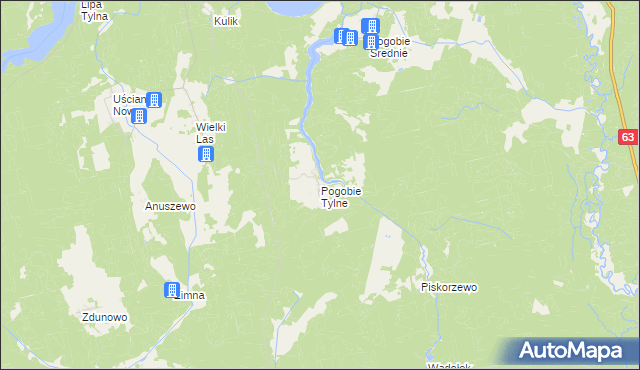 mapa Pogobie Tylne, Pogobie Tylne na mapie Targeo