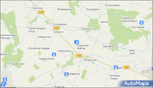mapa Pogorzałki Wielkie, Pogorzałki Wielkie na mapie Targeo