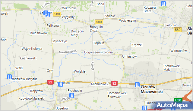 mapa Pogroszew, Pogroszew na mapie Targeo