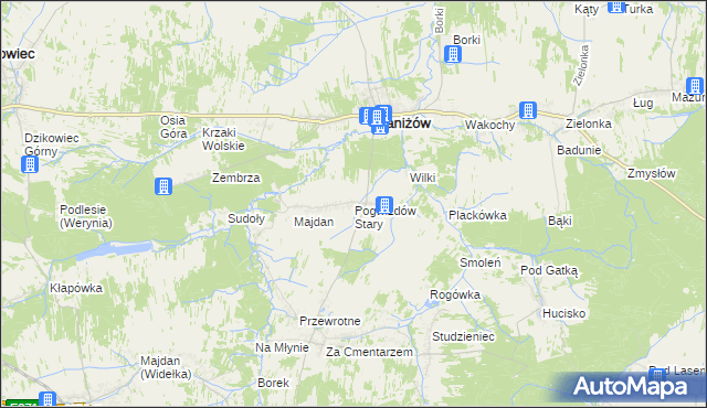 mapa Pogwizdów Stary, Pogwizdów Stary na mapie Targeo