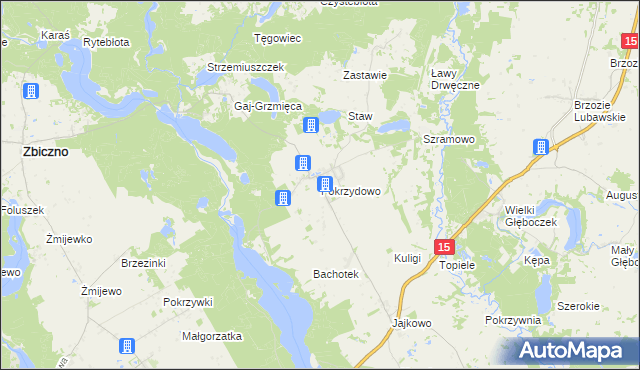 mapa Pokrzydowo, Pokrzydowo na mapie Targeo