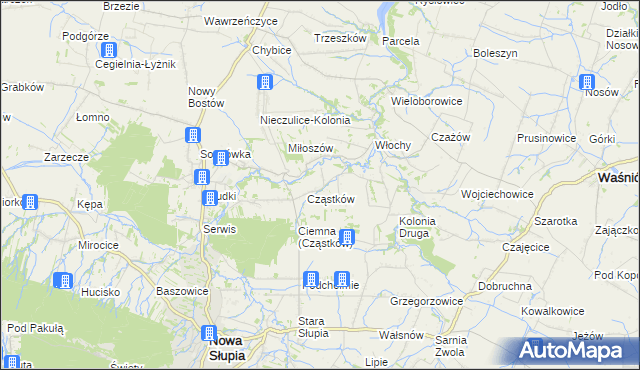 mapa Pokrzywianka gmina Nowa Słupia, Pokrzywianka gmina Nowa Słupia na mapie Targeo