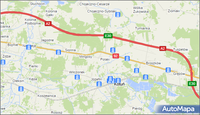 mapa Polaki, Polaki na mapie Targeo