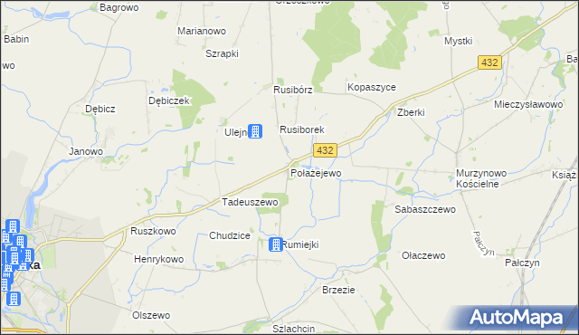 mapa Połażejewo, Połażejewo na mapie Targeo