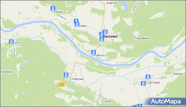 mapa Połęcko gmina Maszewo, Połęcko gmina Maszewo na mapie Targeo