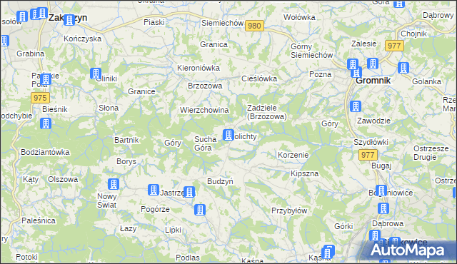 mapa Polichty, Polichty na mapie Targeo