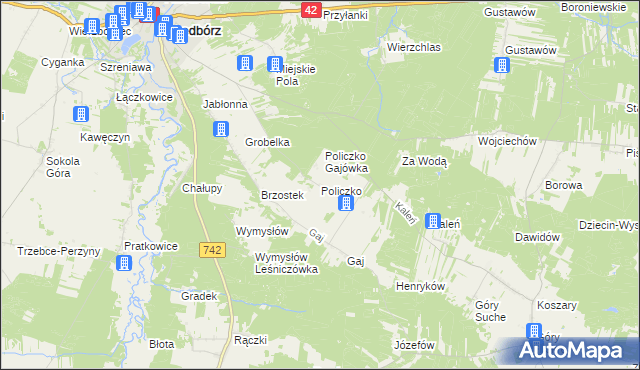 mapa Policzko, Policzko na mapie Targeo