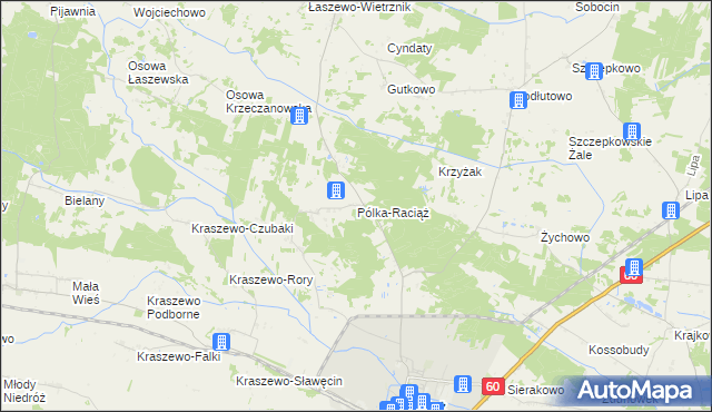 mapa Pólka-Raciąż, Pólka-Raciąż na mapie Targeo