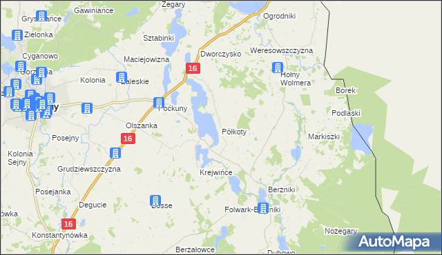 mapa Półkoty, Półkoty na mapie Targeo