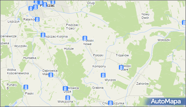 mapa Połoski, Połoski na mapie Targeo