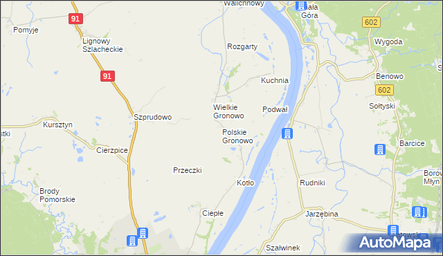 mapa Polskie Gronowo, Polskie Gronowo na mapie Targeo