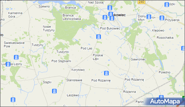 mapa Polskie Łąki, Polskie Łąki na mapie Targeo