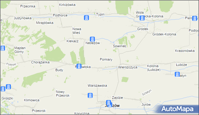 mapa Pomiary gmina Jarczów, Pomiary gmina Jarczów na mapie Targeo