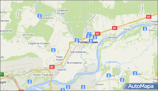 mapa Pomiechowo, Pomiechowo na mapie Targeo