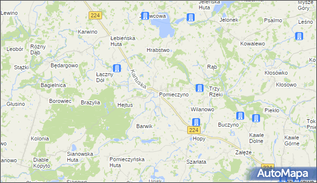 mapa Pomieczyno, Pomieczyno na mapie Targeo