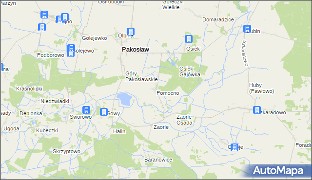 mapa Pomocno, Pomocno na mapie Targeo