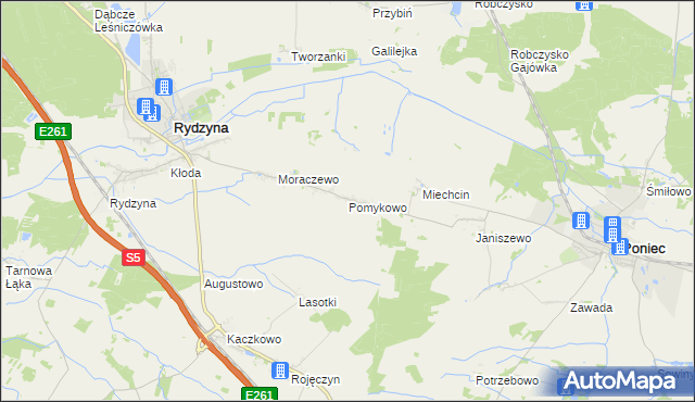 mapa Pomykowo, Pomykowo na mapie Targeo