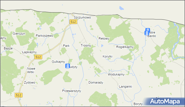 mapa Poniki gmina Sępopol, Poniki gmina Sępopol na mapie Targeo
